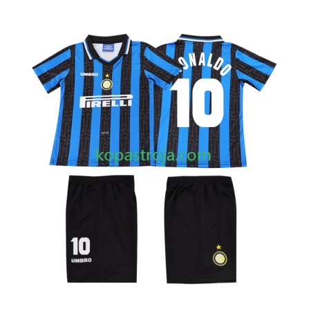 Billiga Fotbollströjor Inter Milan Ronaldo 10 Retro Barn Hemma tröja 1997 1998 Kortärmad